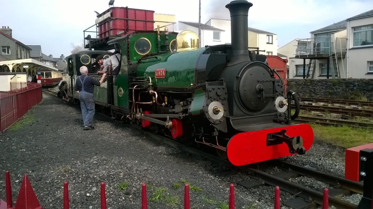 Blanche and Linda taking on water at Porthmadog