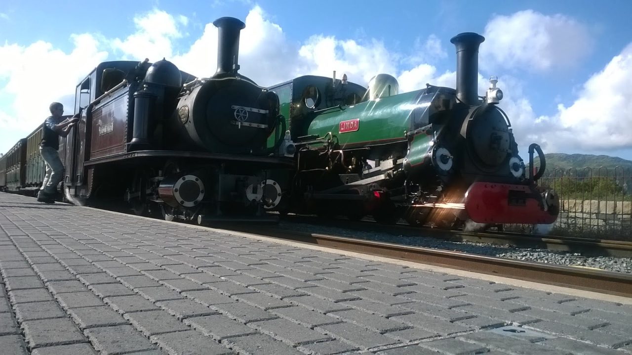 Linda and Merddin Emrys on the Ffestiniog Railway