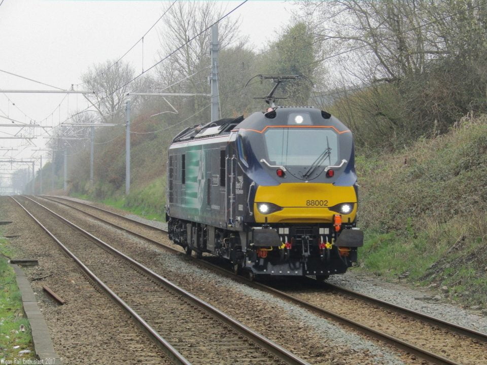 Direct Rail Services Class 88 No. 88002 Prometheus on a Test Run from Crewe