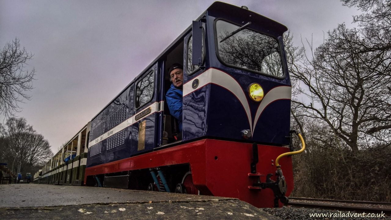 Graham Alexander prepares for departure from Willow Lawn on the Ruislip Lido Railway during our Half Term Visit