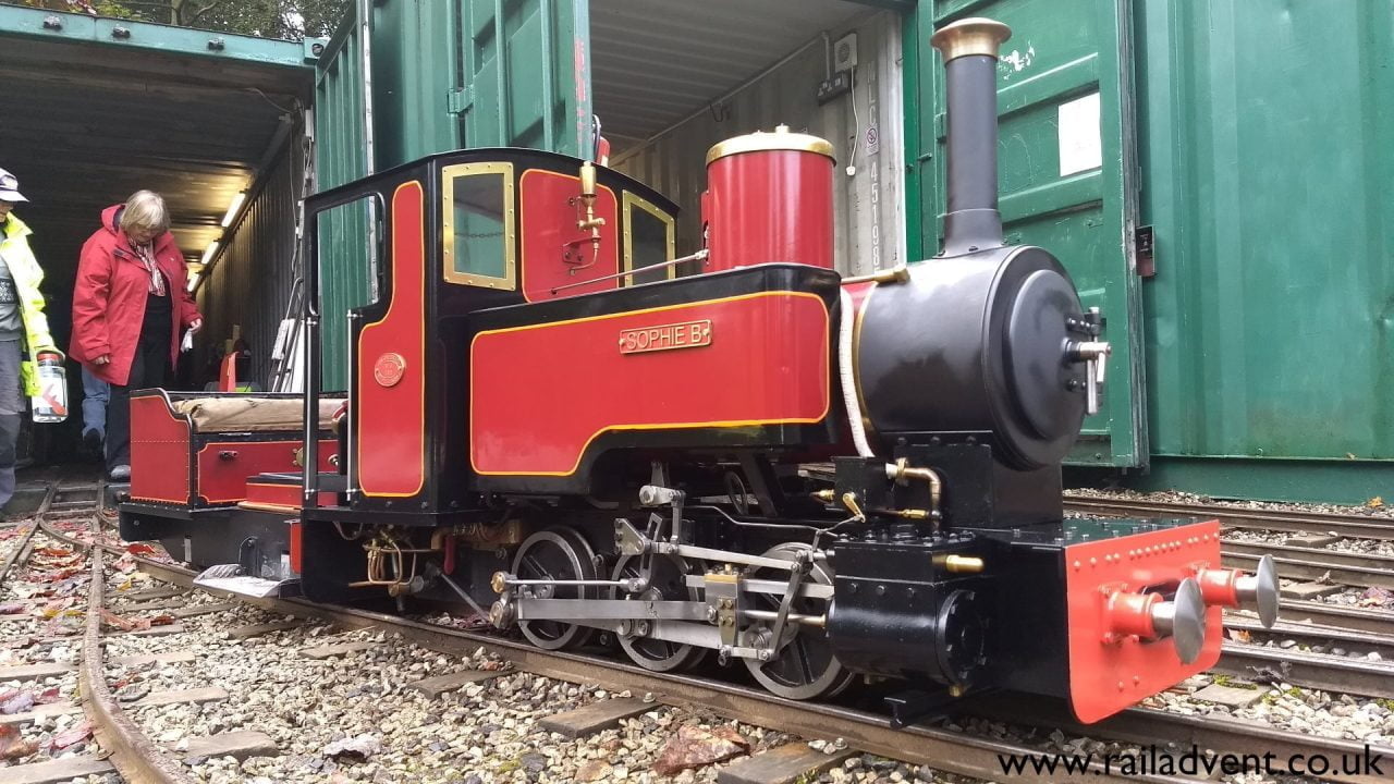 Visiting steam loco Sophie B at the sheds after being off loaded