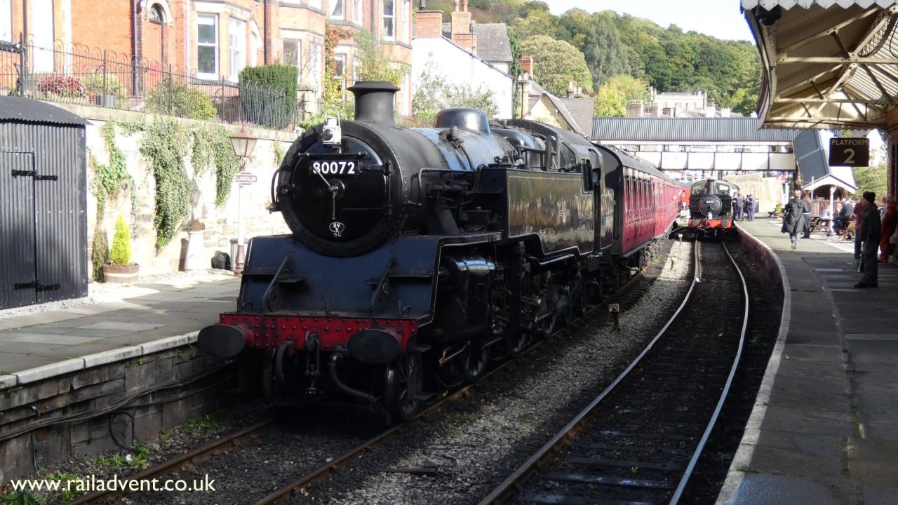 80072 at Llangollen on the Llangollen Railway during the Autumn Steam Gala