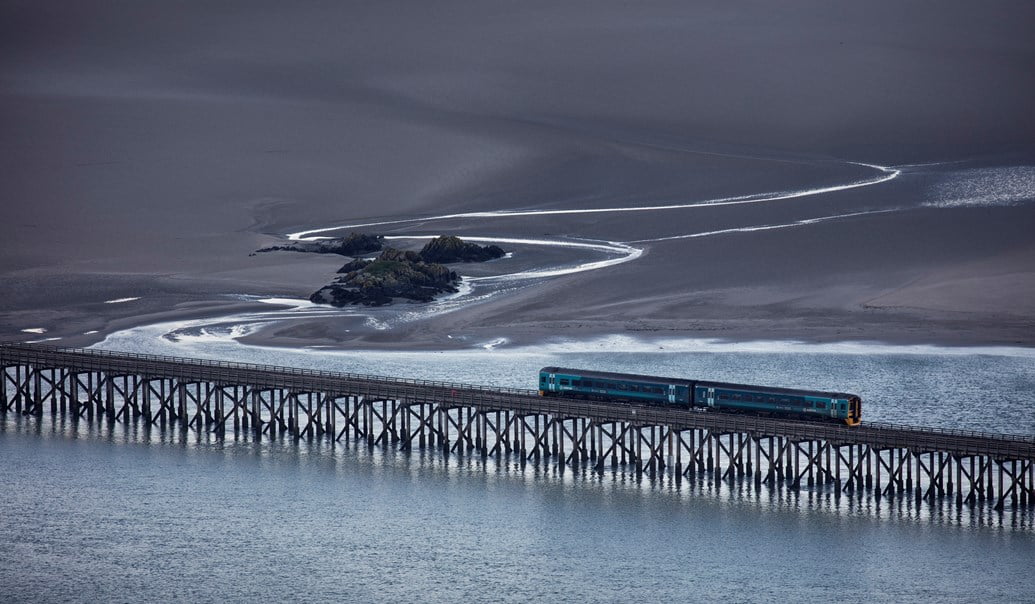 Arriva Trains Wales Class 158 crossing Barmouth Bridge