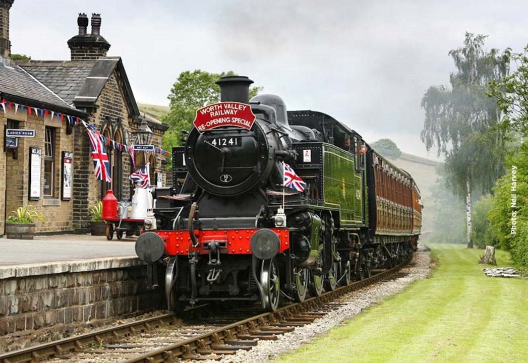 41241 in BR Black, early crest Credit Keighley & Worth Valley Railway's website