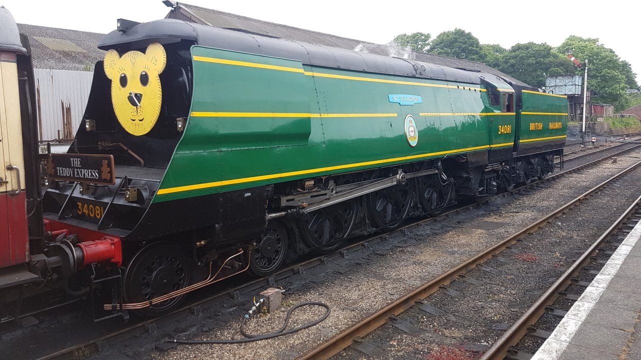 34081 "92 Squadron" with "The Teddy Express" at Wansford Station, NVR // Credit Jamie Duggan