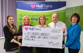 Hull Trains raise £1750 for Hull Childrens University