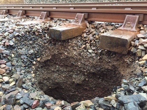 Sinkhole in Cumbria is disrupting train travel