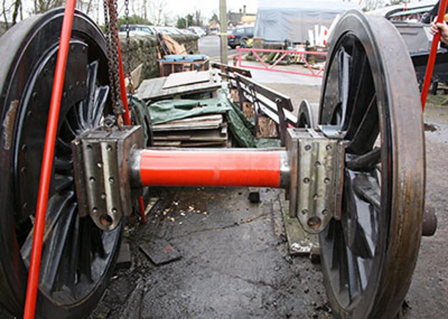 Trial Fitting Axleboxes to Centre Wheelset // Credit Tony Massau