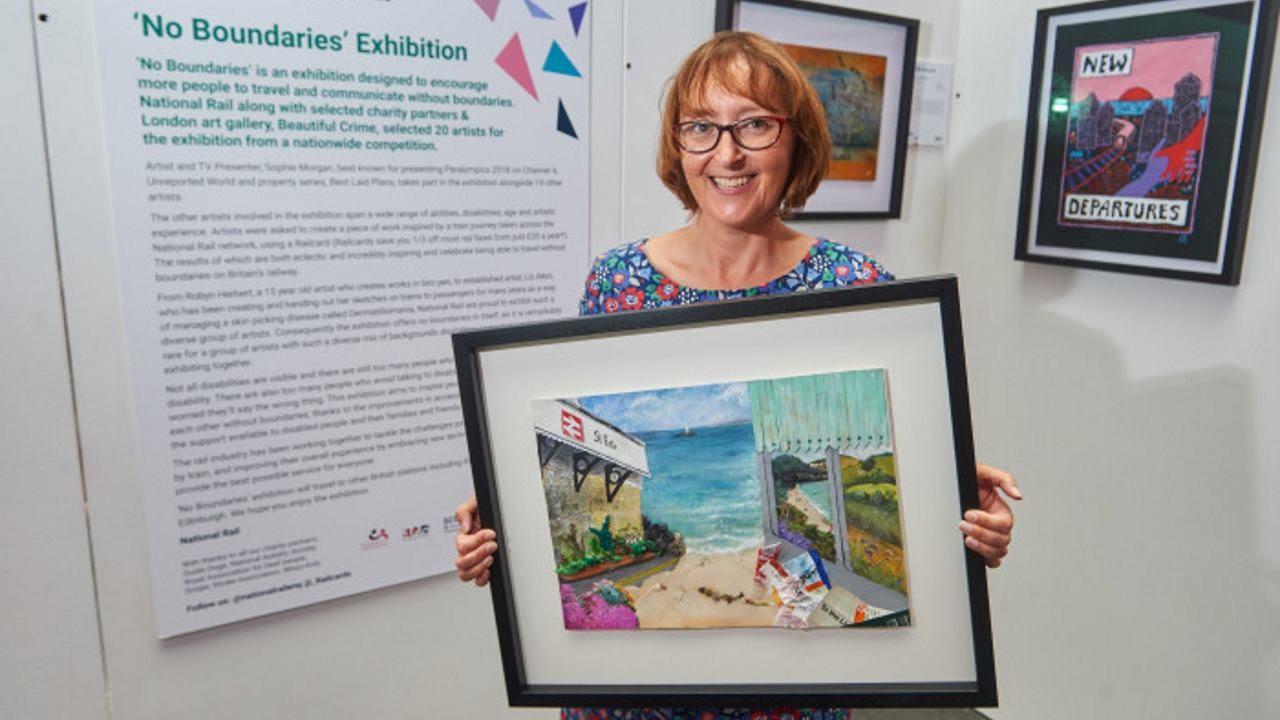 Budding artist in National Rail art exhibition