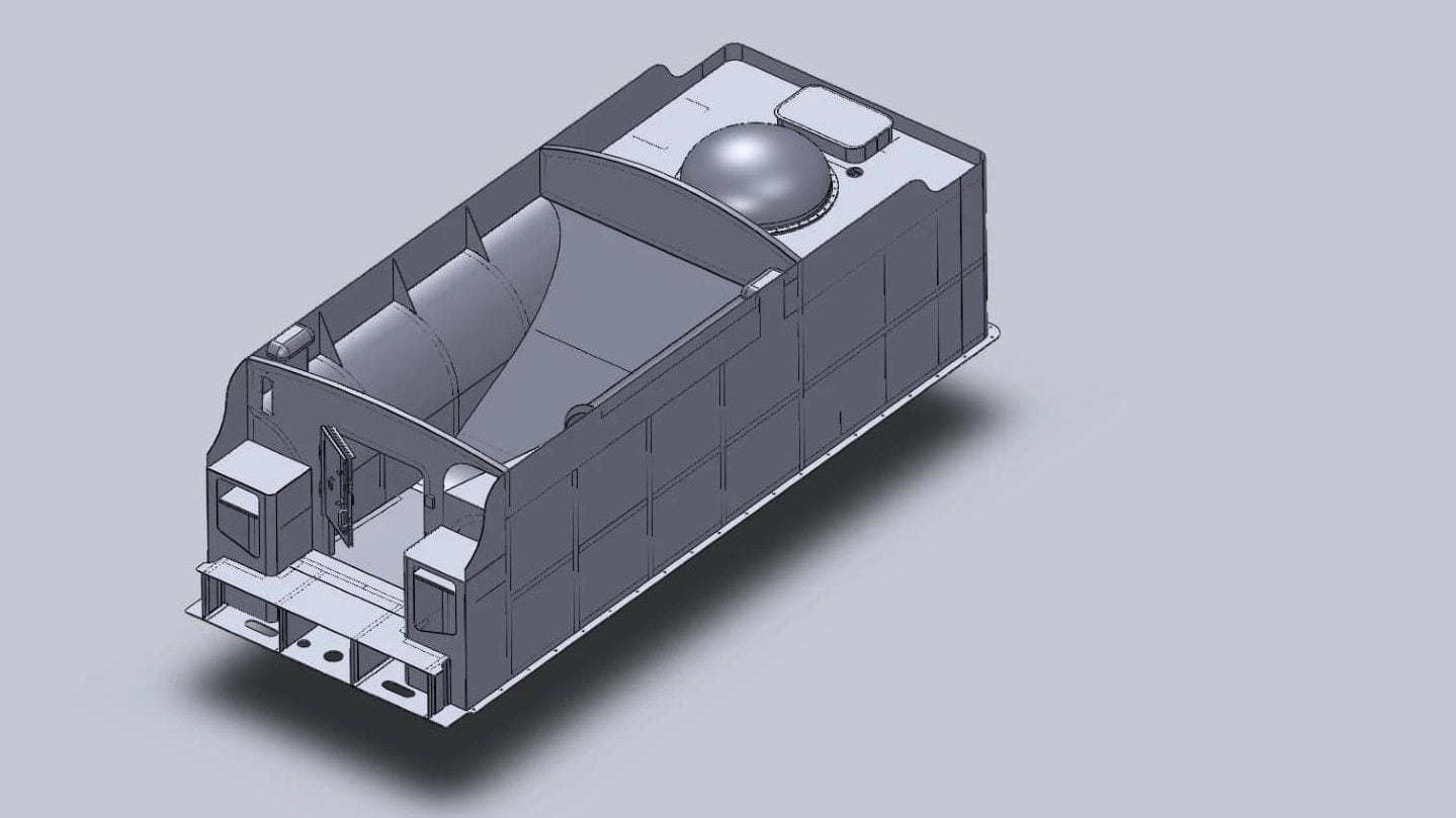 3D CAD Drawing of Hawksworth County Tender Top // Credit 1014 The GWR County Project