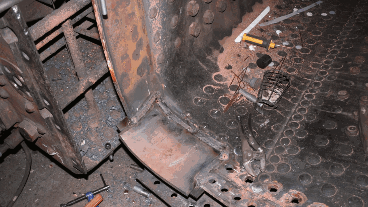 Repairs to Inner Copper Firebox // Credit SMF