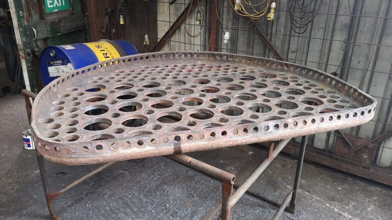 Removed Firebox Tubeplate // Credit GCR shed works (loughborough) FB Page