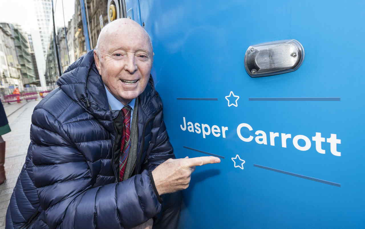 Jasper Carrott unveils tram named in his honour