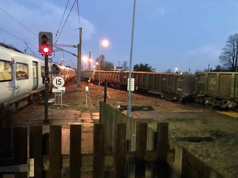 Train derails at Hitchin