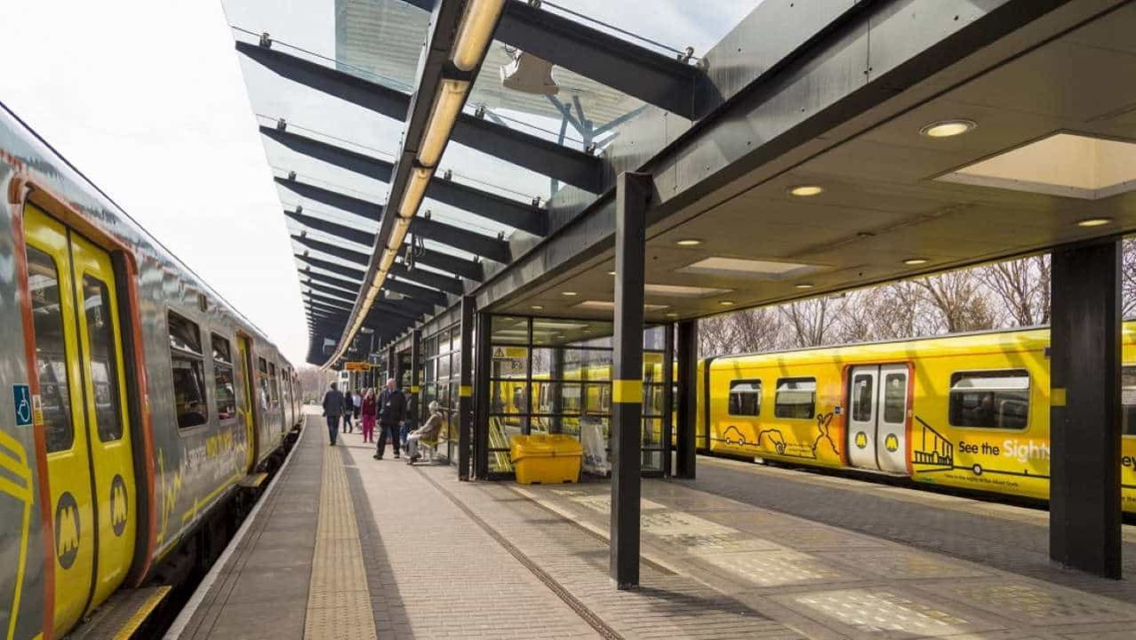 Merseyrail trains at Sandhills stations