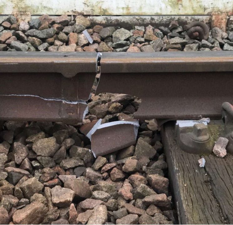 Track damage on the Barking line