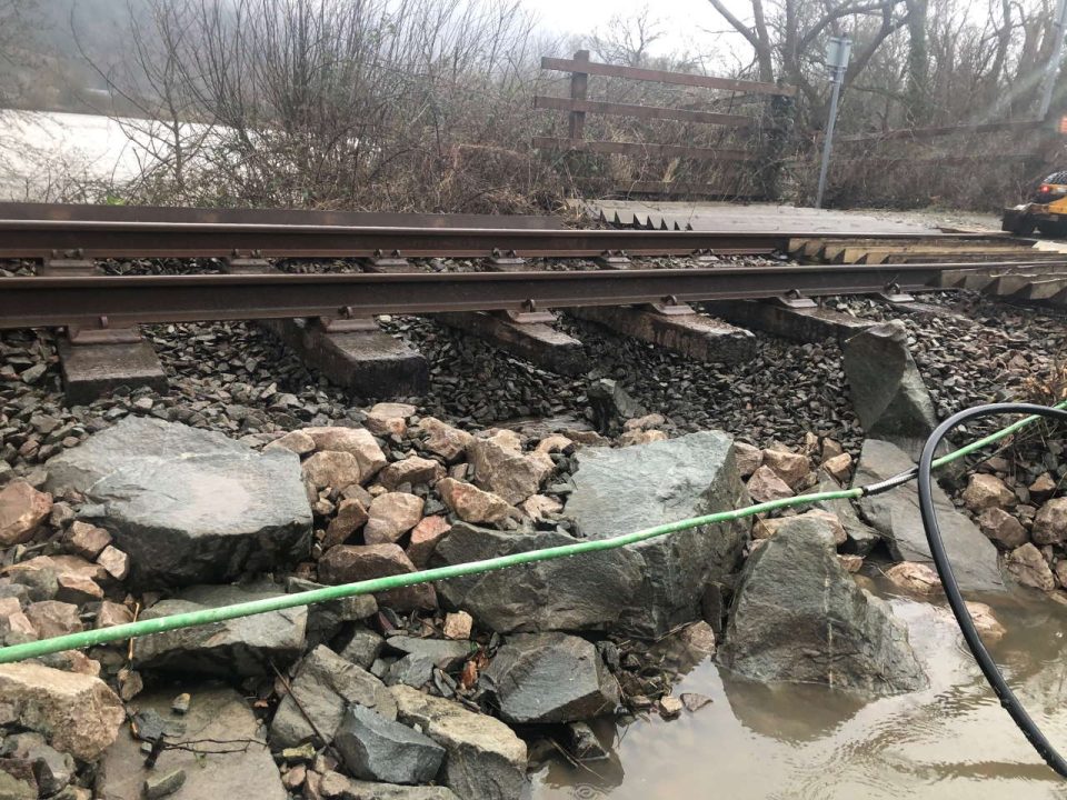 Storm Ciara batters the Conwy Valley line