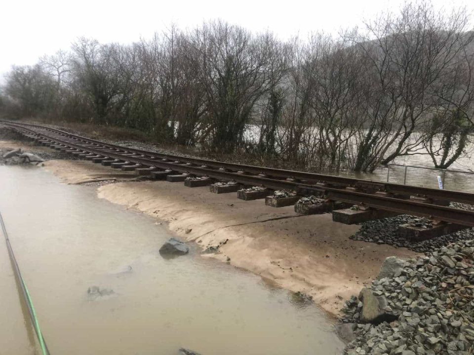 Storm Ciara batters the Conwy Valley line