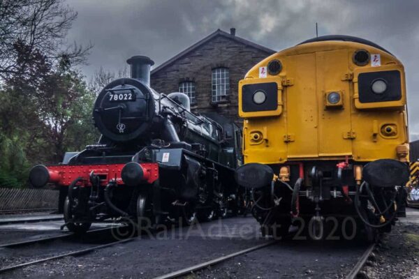 78022 and 37075 at Haworth shed