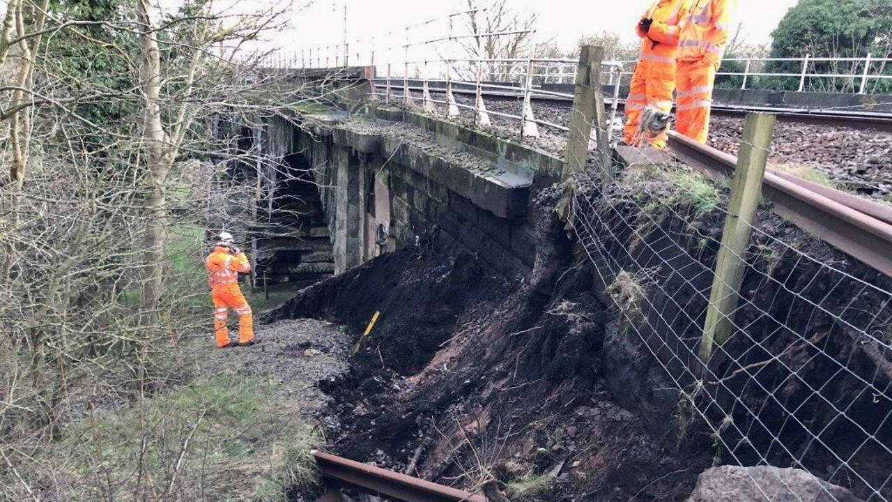 Warrington landslip causes disruption to West Coast Main Line trains