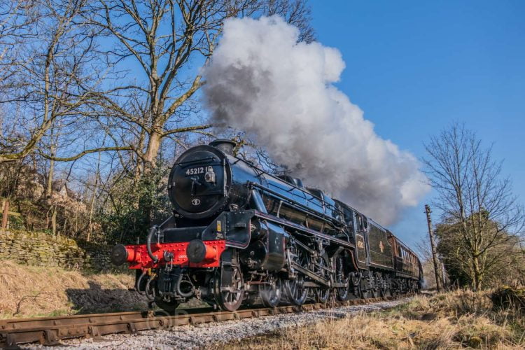 45212 approaches Damems on the Keighley and Worth Valley Railway