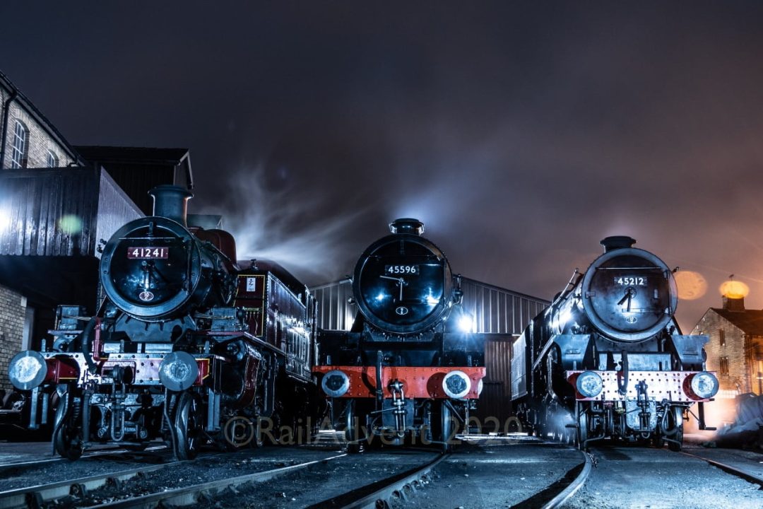 Ivatt 41241, Jubilee 45596 'Bahamas' and Black 5 No. 45212 at Haworth - Keighley and Worth Valley Railway