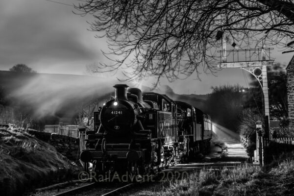 41241 and 78022 at Oakworth - Keighley and Worth Valley Railway - Image 2