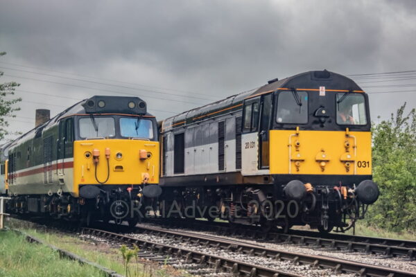 Class 20 No. 20031 and Class 50 No. 50031 'Hood' at Keighley - Keighley and Worth Valley Railway