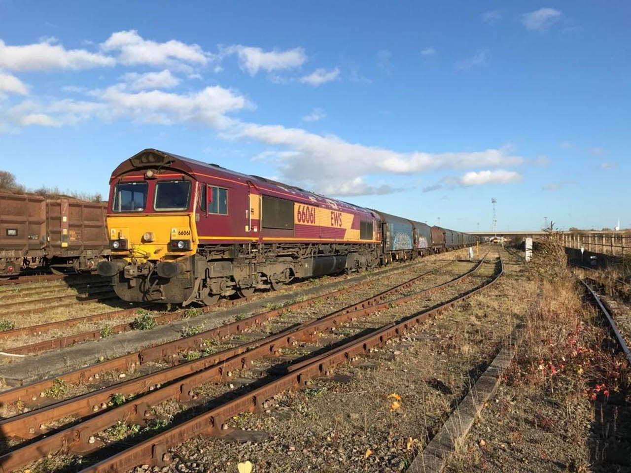 Freight train at tees yard North East