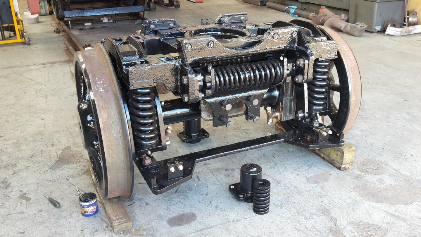 Front View of steam locomotive 76077's Restored Pony Truck // Credit Toddington Standard Locomotive Ltd