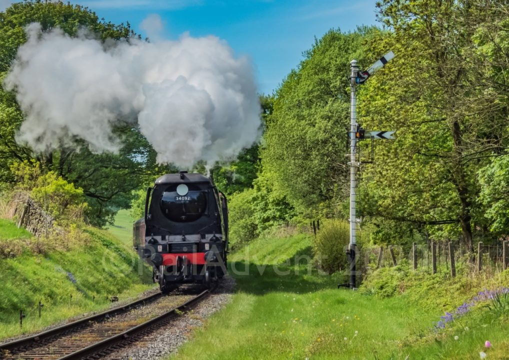 34092 City of Wells at Townsend Fold - East Lancashire Railway