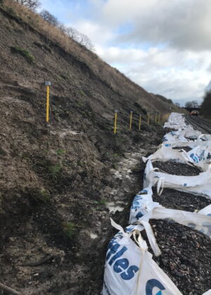 Network Rail prep work for Templecombe embankment work