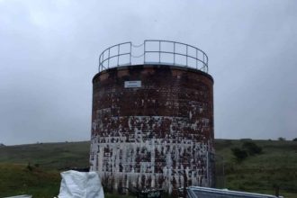 Helicopter used in Darwen railway tunnel repairs