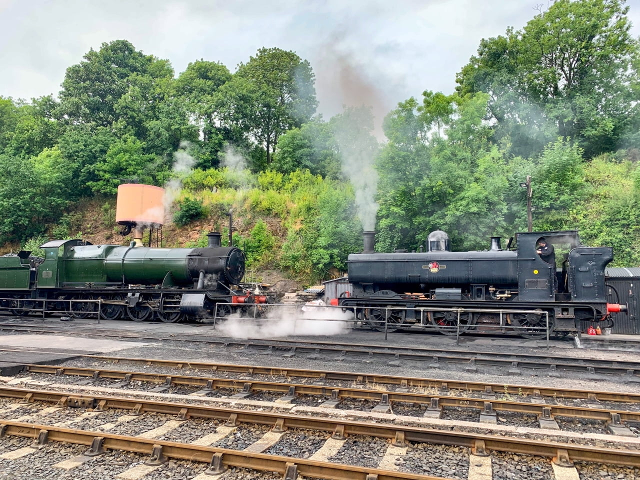 Steam testing 2857 and 7714 two of the locomotives that will haul reopening services