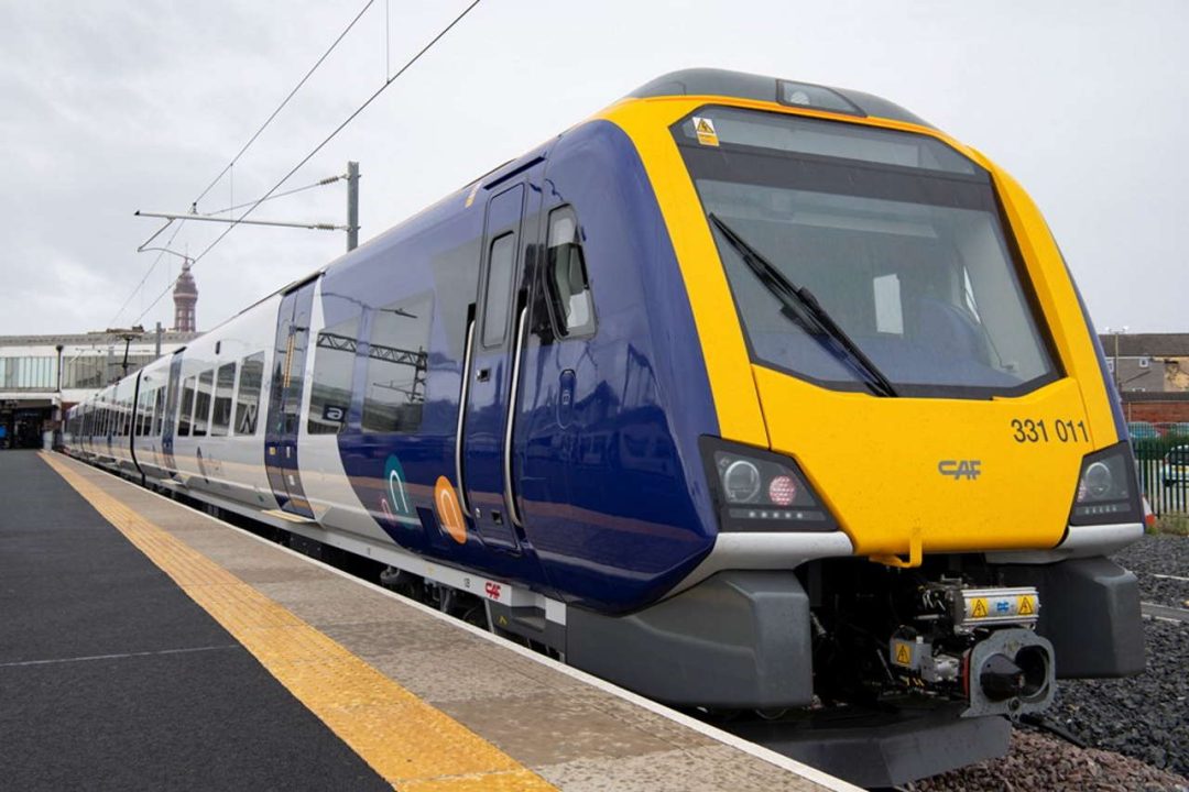 New electric train (331011) at Blackpool North