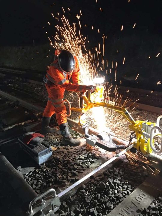 Ipswitch track work at night