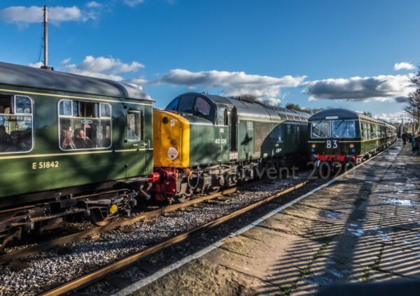 40106 and DMUs at Ramsbottom - East Lancashire Railway