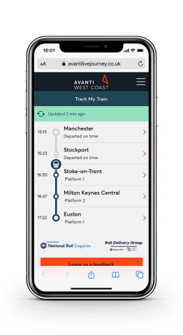 Track My Train App by Avanti West Coast