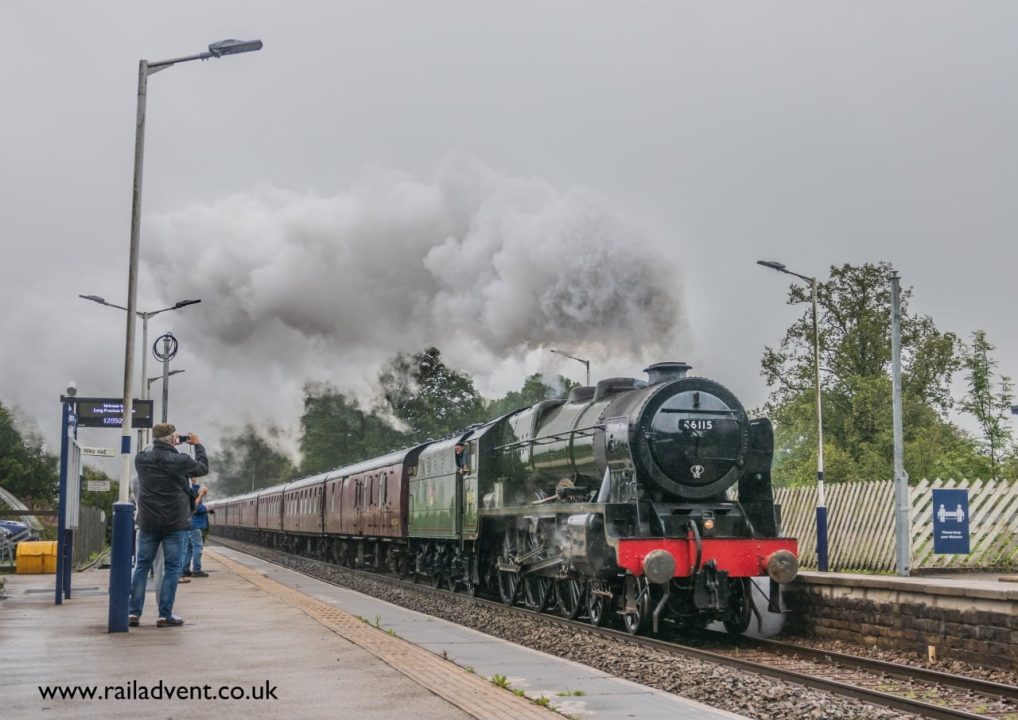 46115 Scots Guardsman takes 'The Dalesman' through Long Preston