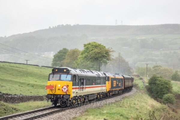 50031 'Hood' and 50007 head towards Oakworth - Keighley and Worth Valley Railway