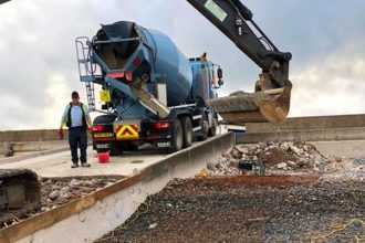 Railway workers repair ‘battered’ St Bees RNLI slipway