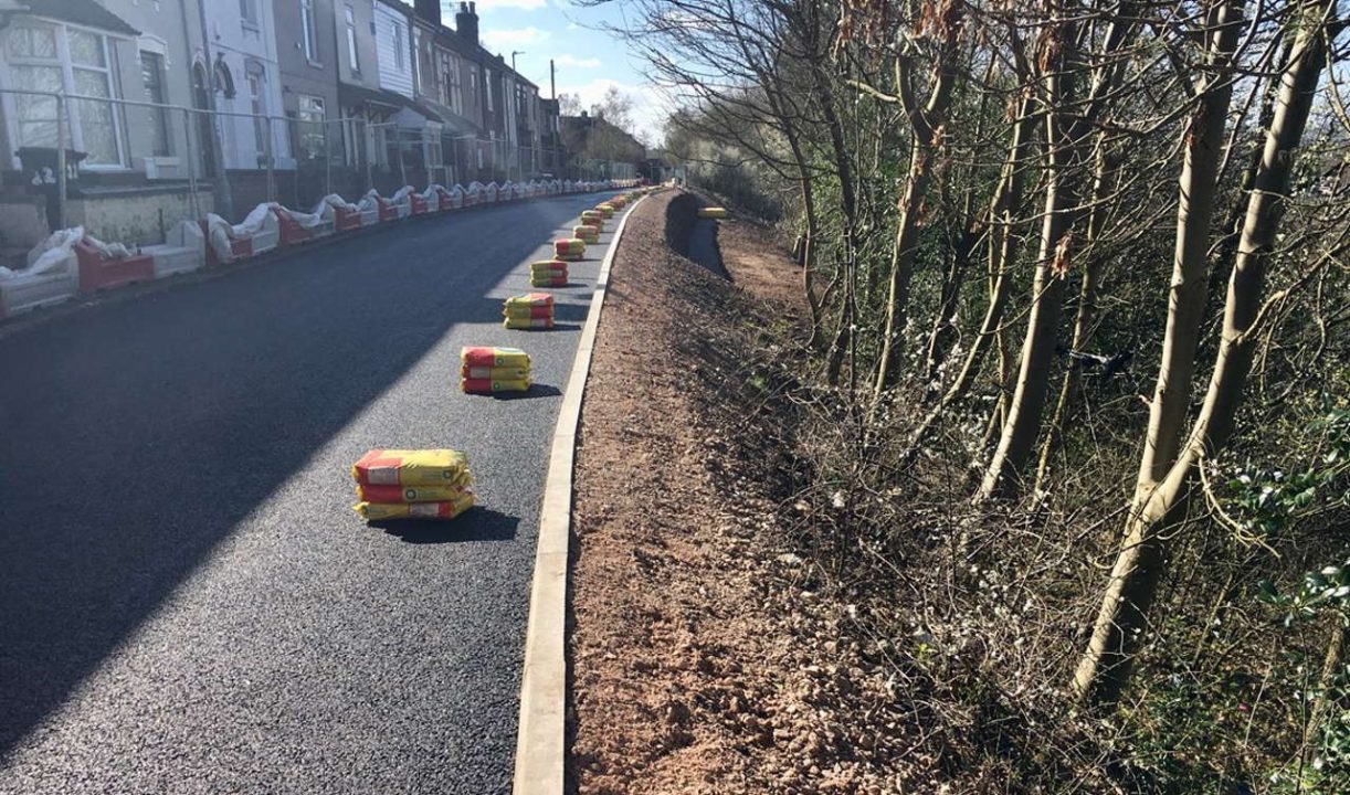 residential street beside the West Coast main line