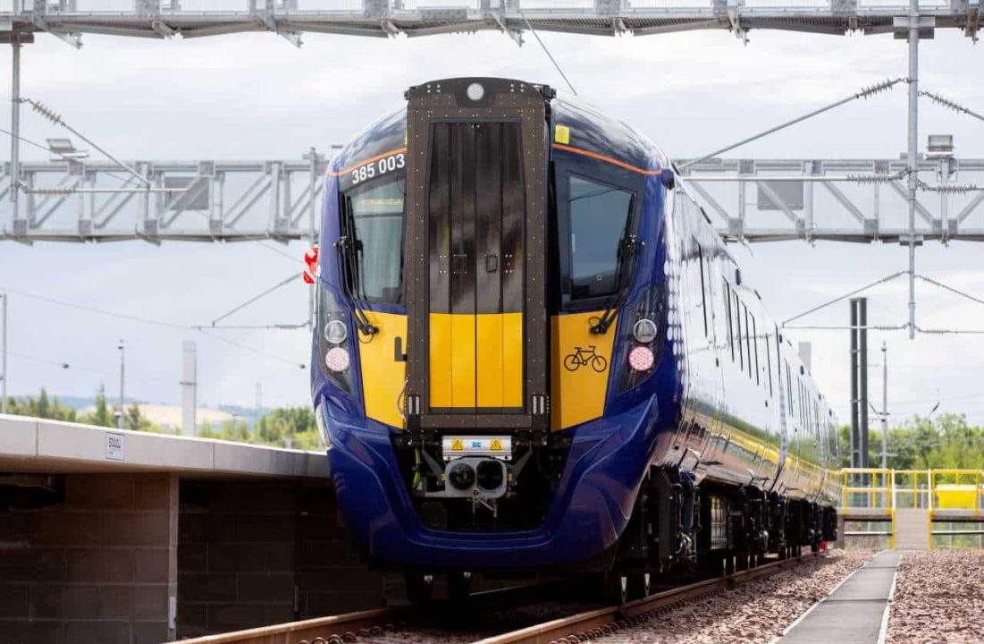 The new Class 385 trains at the Millerhill depot