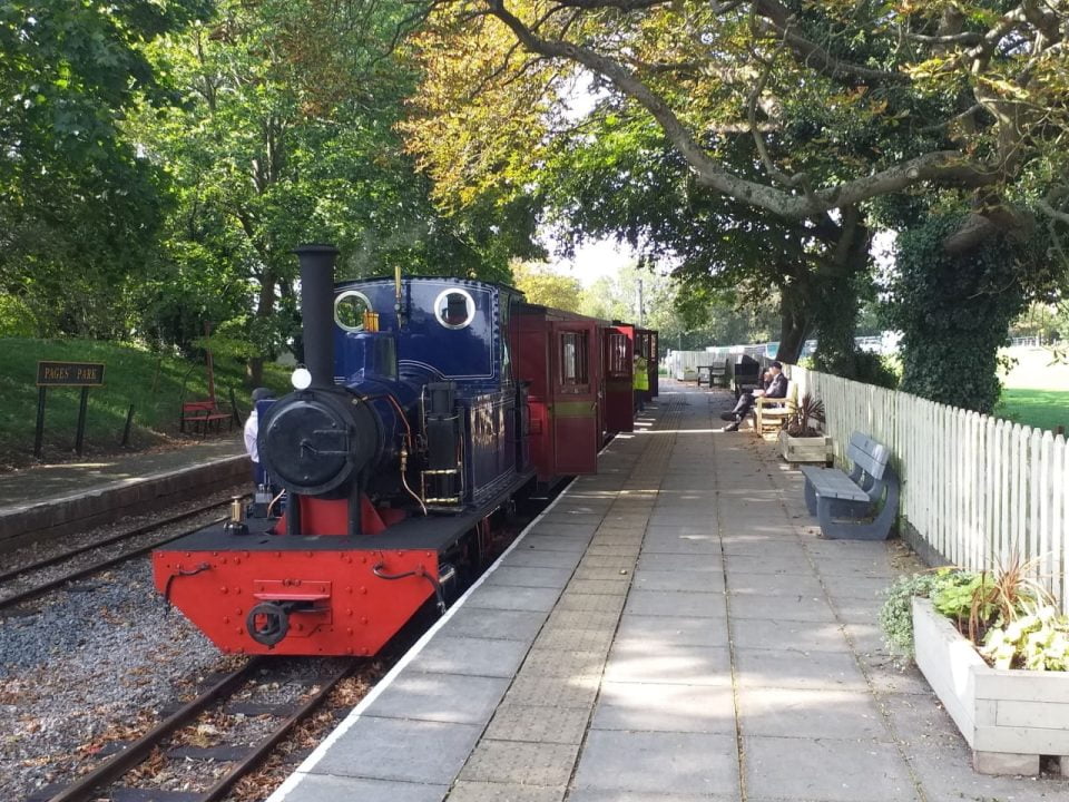 A cleaner attends to a train at Page's Park