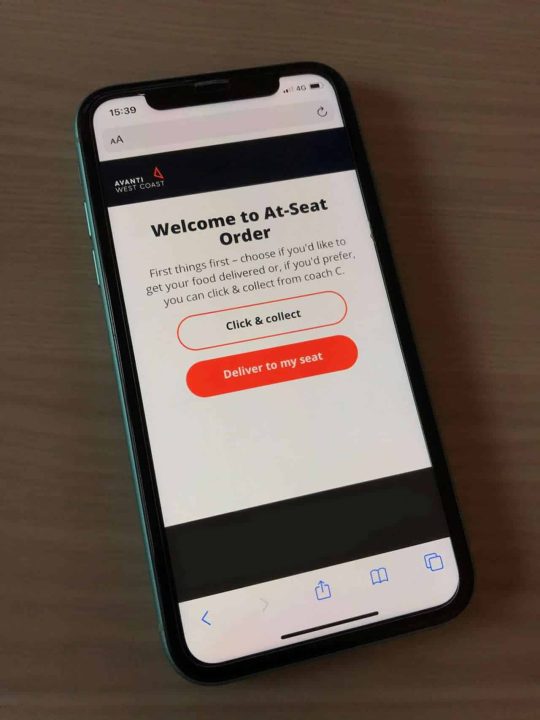 Avanti West Coast App - Order food and drinks to your seat