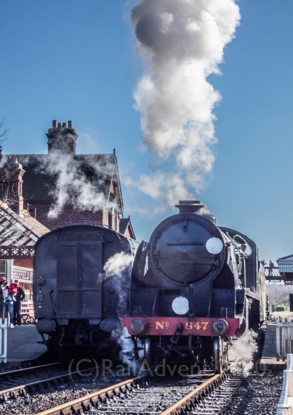 847 runs round at Sheffield Park - Bluebell Railway