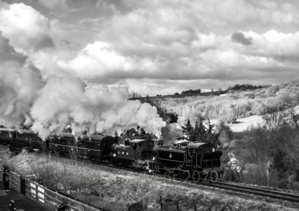 1501 and 1450 at Highley - Severn Valley Railway