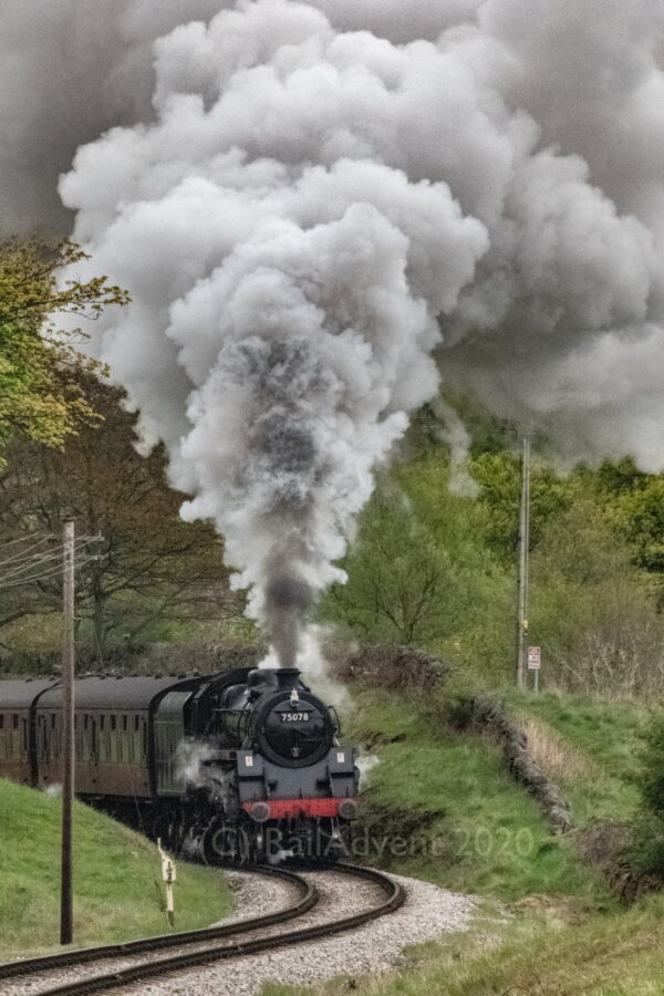 75078 heads for Oakworth - Keighley and Worth Valley Railway