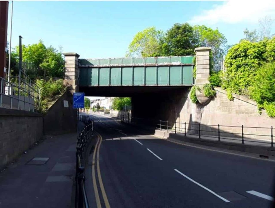 The Grade II railway bridge on North Road in Darlington