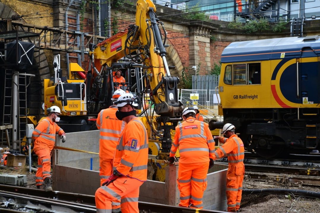 Work on Camden Sewer running beneath the tracks at King's Cross